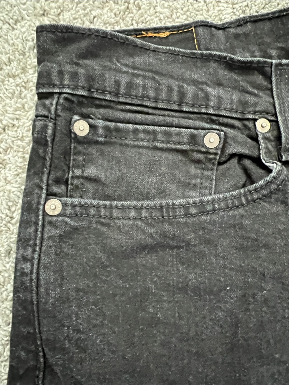 Levi’s 502 Black Men’s Custom Raw Hem Cropped Straight-Leg Stretch Jeans Size 42 - Picture 3 of 13